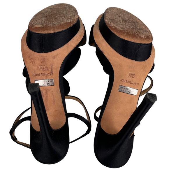 Badgley Mischka Black Satin Stilettos 5 1/2” Heel 9M - Picture 11 of 16